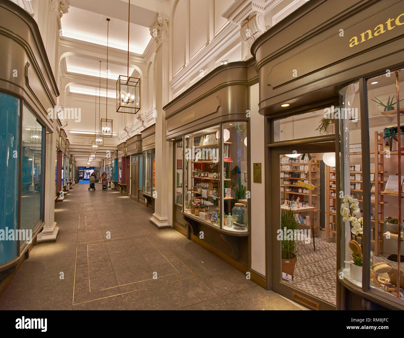 LONDON PICCADILLY PRINCES ARCADE AND SHOPS LOOKING TOWARDS JERMYN STREET Stock Photo