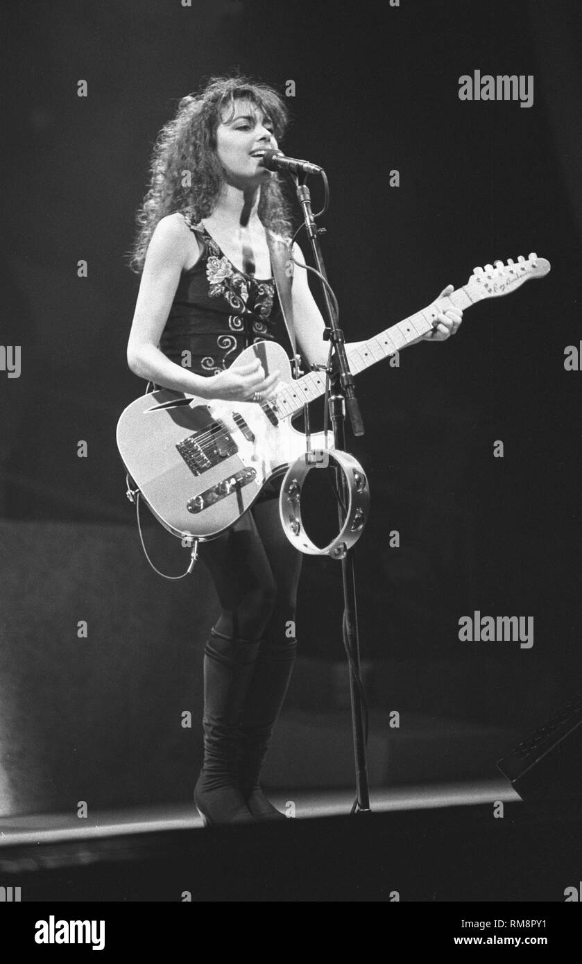 Singer, songwriter and guitarist Susanna Hoffs of The bangles is shown performing onstage during a 'live' concert appearance Stock Photo