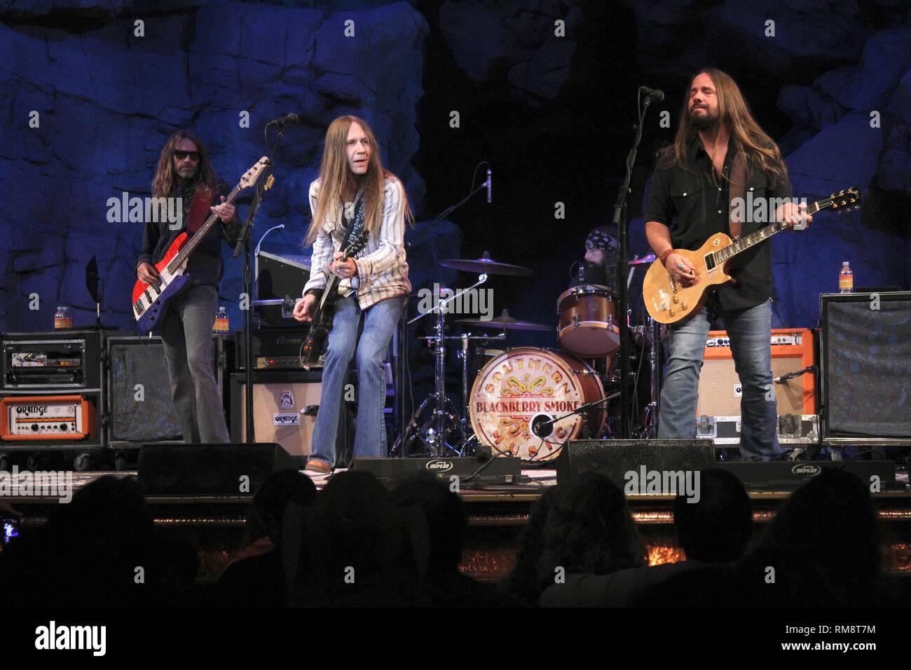 Blackberry Smoke is shown performing on stage during a "live" concert