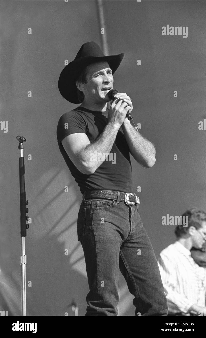 Country music singer & songwriter Clint Black is shown on stage during