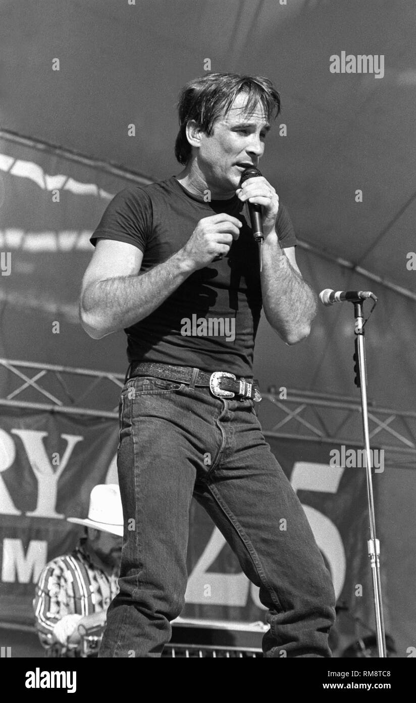 Country music singer & songwriter Clint Black is shown on stage during