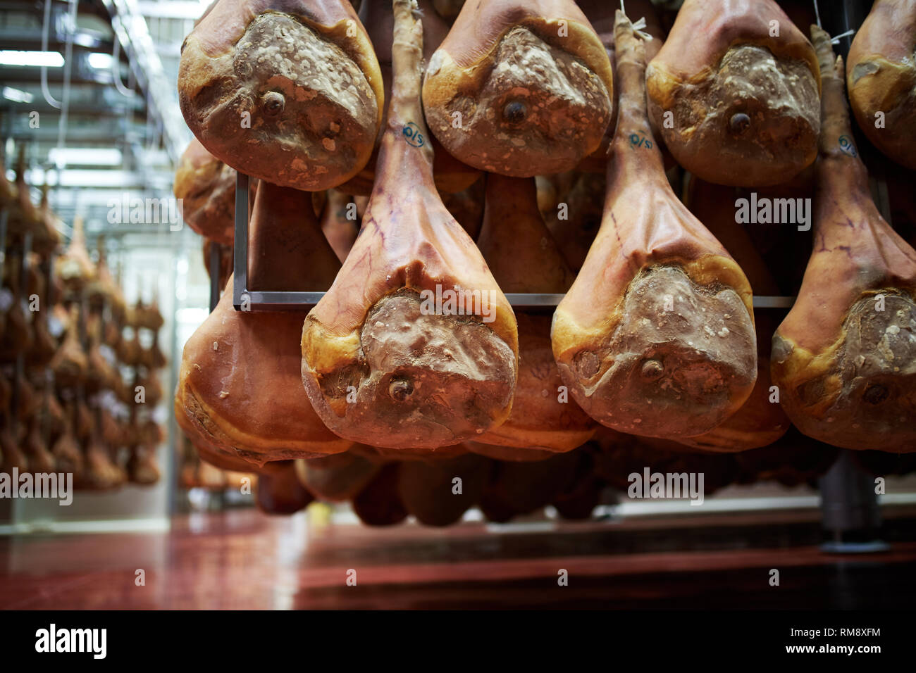Italian Hams San Daniele Stock Photo