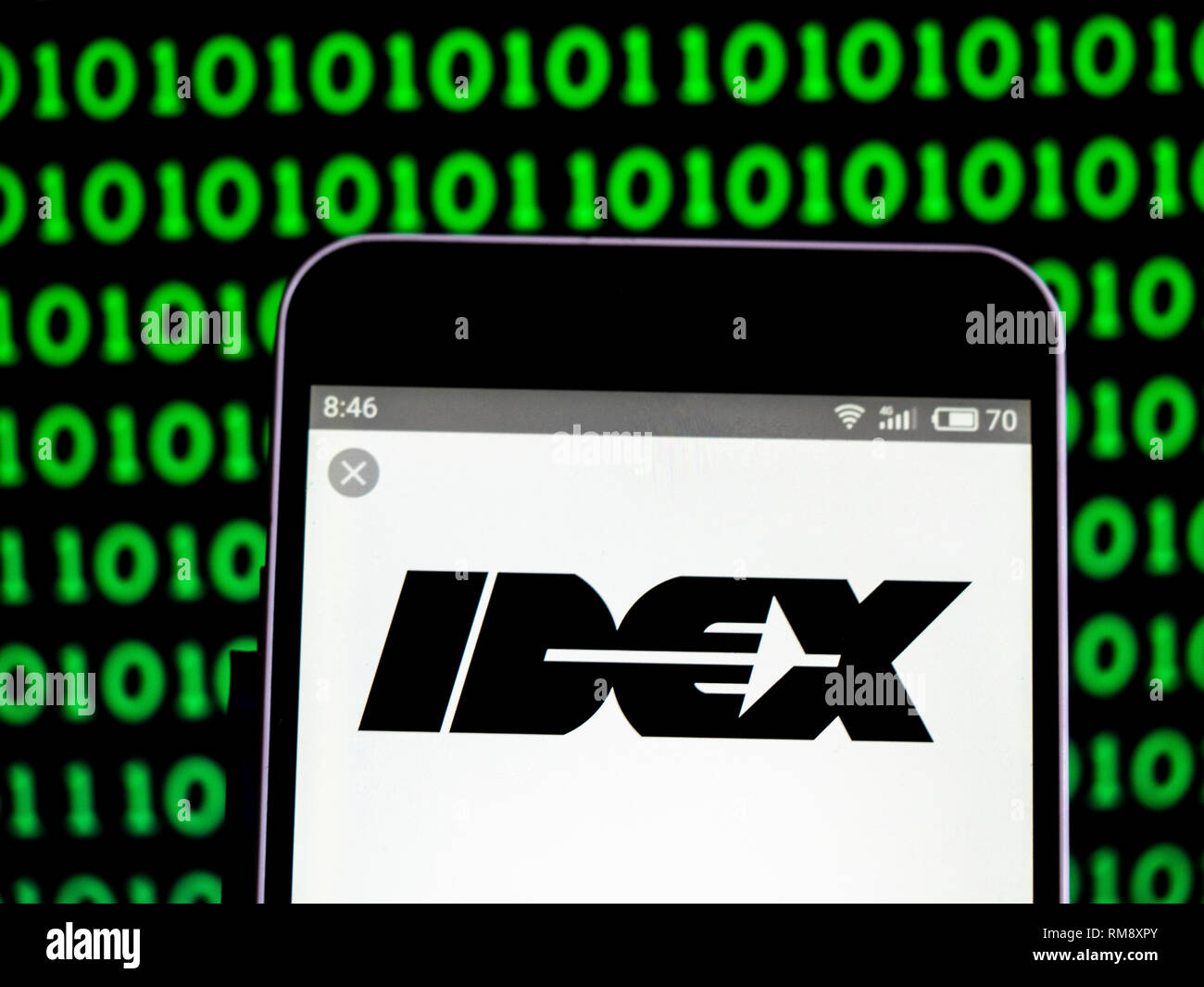 IDEX Corporation  logo seen displayed on smart phone Stock Photo