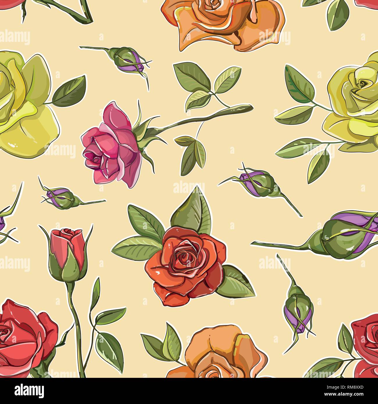 Wet red rose macro Stock Vector Images - Alamy