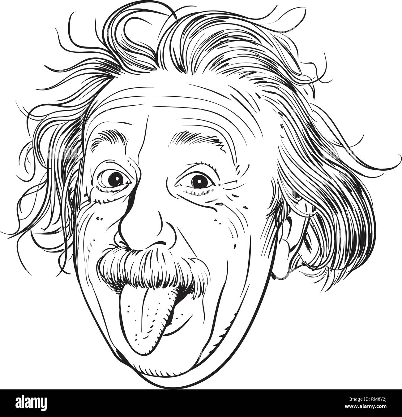 Albert Einstein Outline Drawing