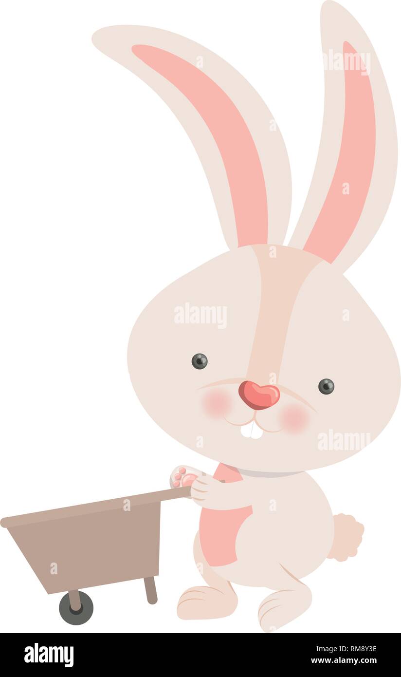 bunny with wheelbarrow isolated icon Stock Vector Image & Art - Alamy