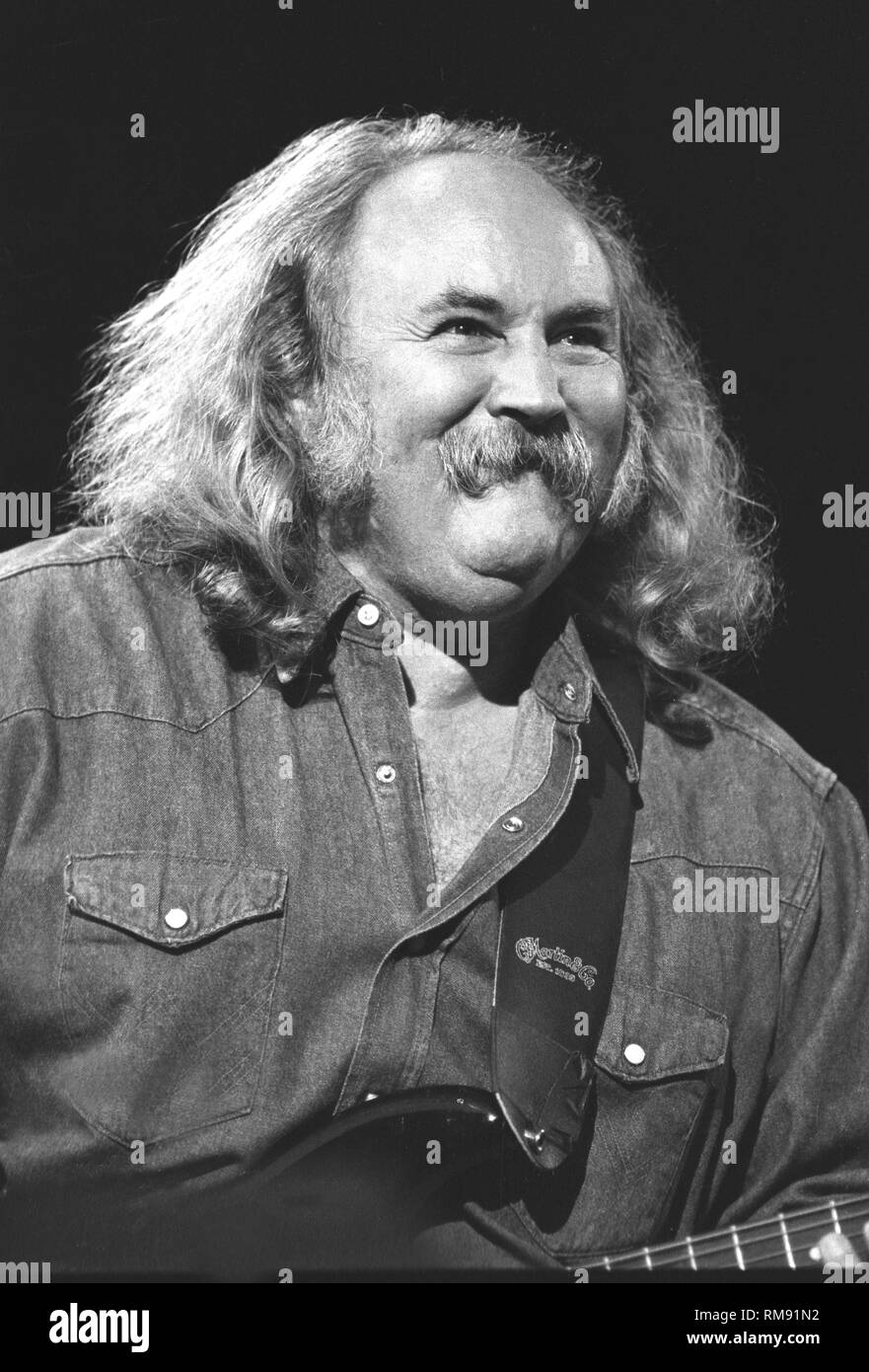 Singer, songwriter and guitarist David Crosby is shown performing on