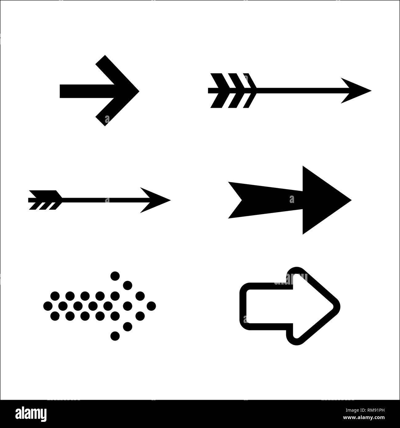 Set of black vector arrows. Arrow icon. Arrow vector icon Stock Vector
