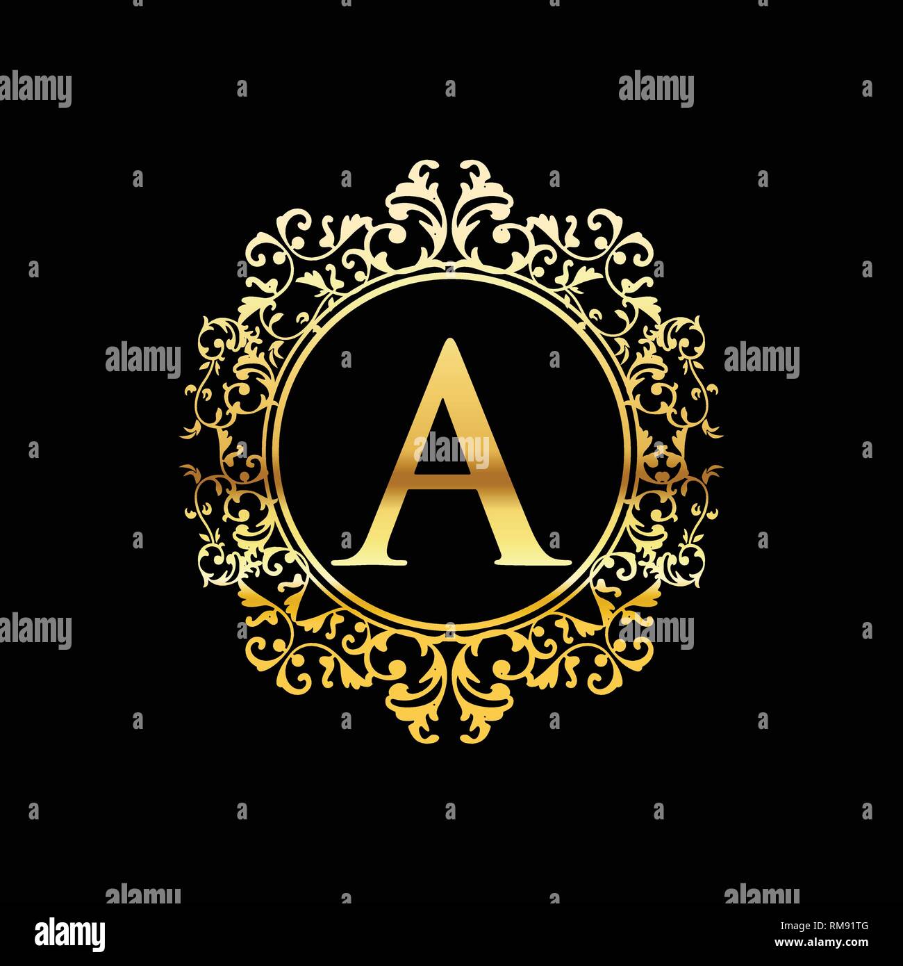 Letter a gold hi-res stock photography and images - Alamy