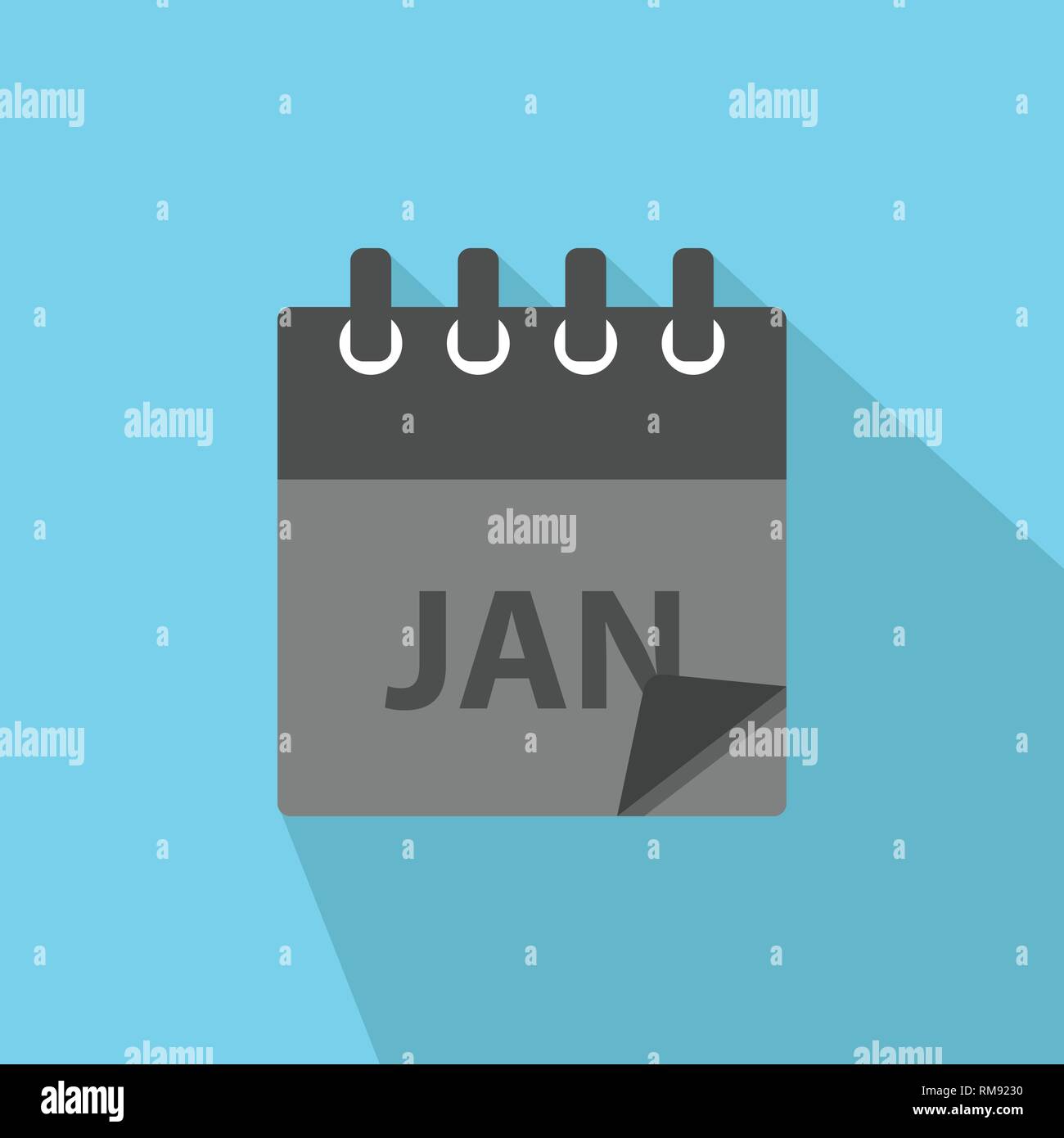 January Calendar icon vector in modern flat style for web, graphic and mobile design Stock Vector