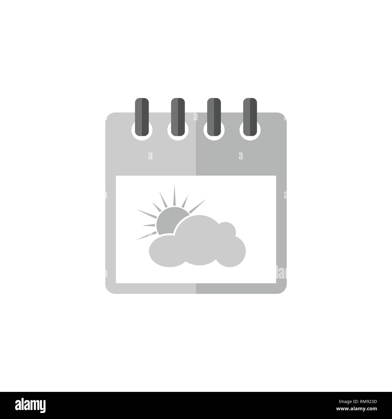 Cloudy day with sun icon. Overcast weather sign. Meteorology symbol ...