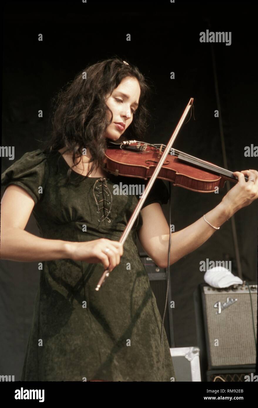 Lead singer Carla Bozulich of the Geraldine Fibbers is shown on stage