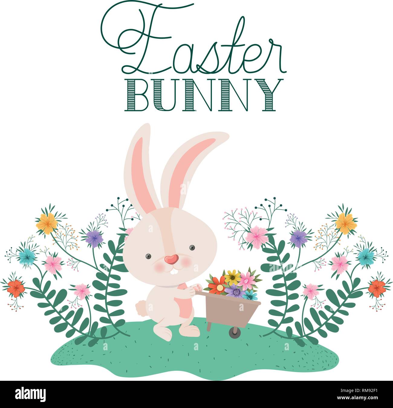 easter bunny label isolated icon Stock Vector Image & Art - Alamy