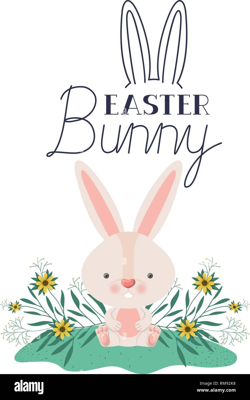 easter bunny label isolated icon Stock Vector Image & Art - Alamy