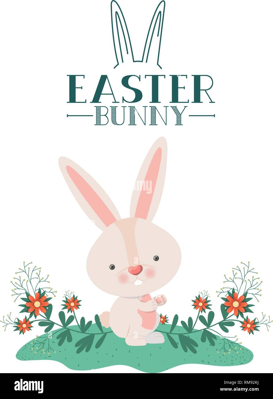 easter bunny label isolated icon Stock Vector Image & Art - Alamy