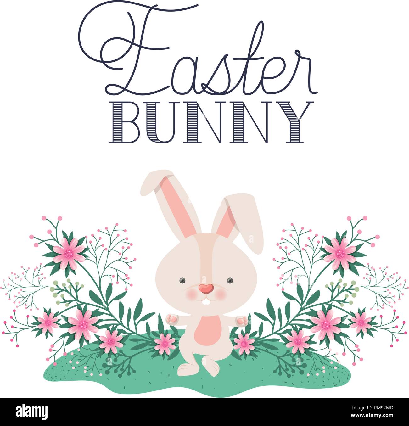 easter bunny label isolated icon Stock Vector Image & Art - Alamy