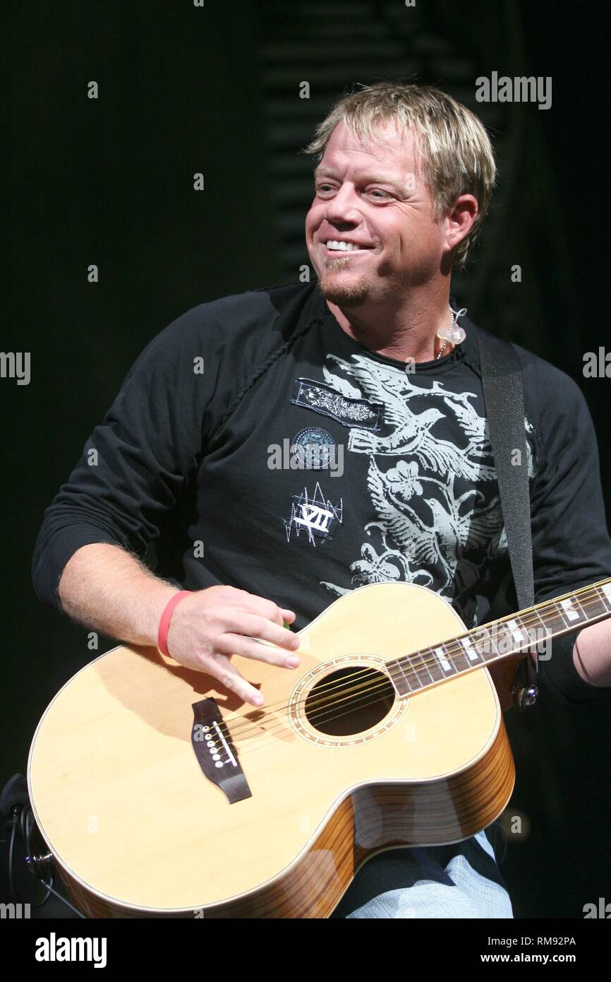 Singer & songwriter Pat Green is shown performing on stage during a