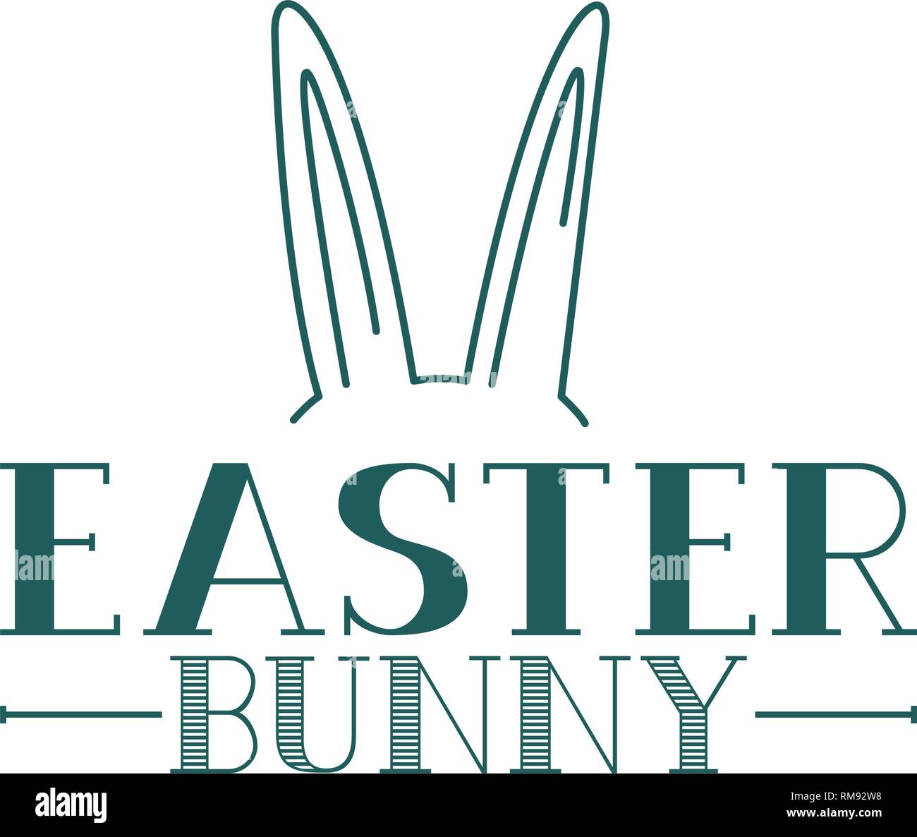 easter bunny label with rabbit ears icon Stock Vector Image & Art - Alamy