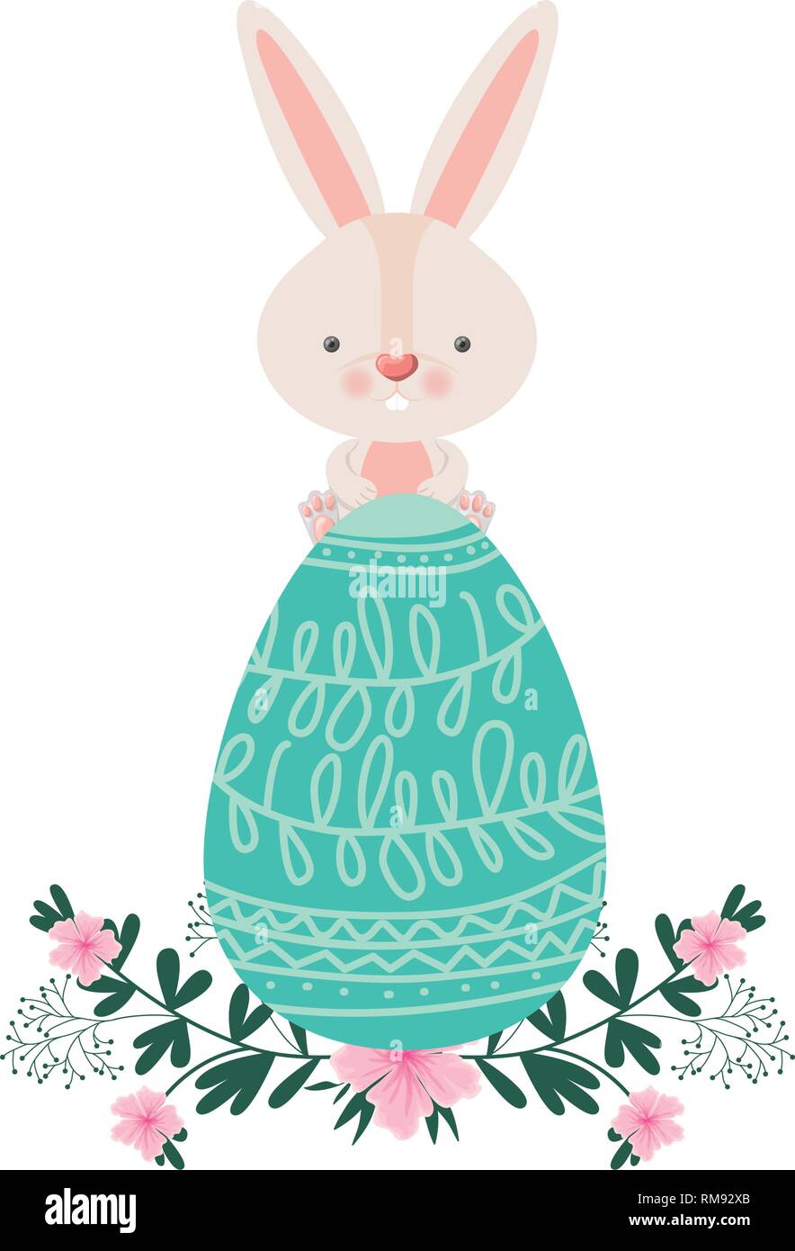 Easter Rabbit With Egg Isolated Icon Stock Vector Image & Art - Alamy