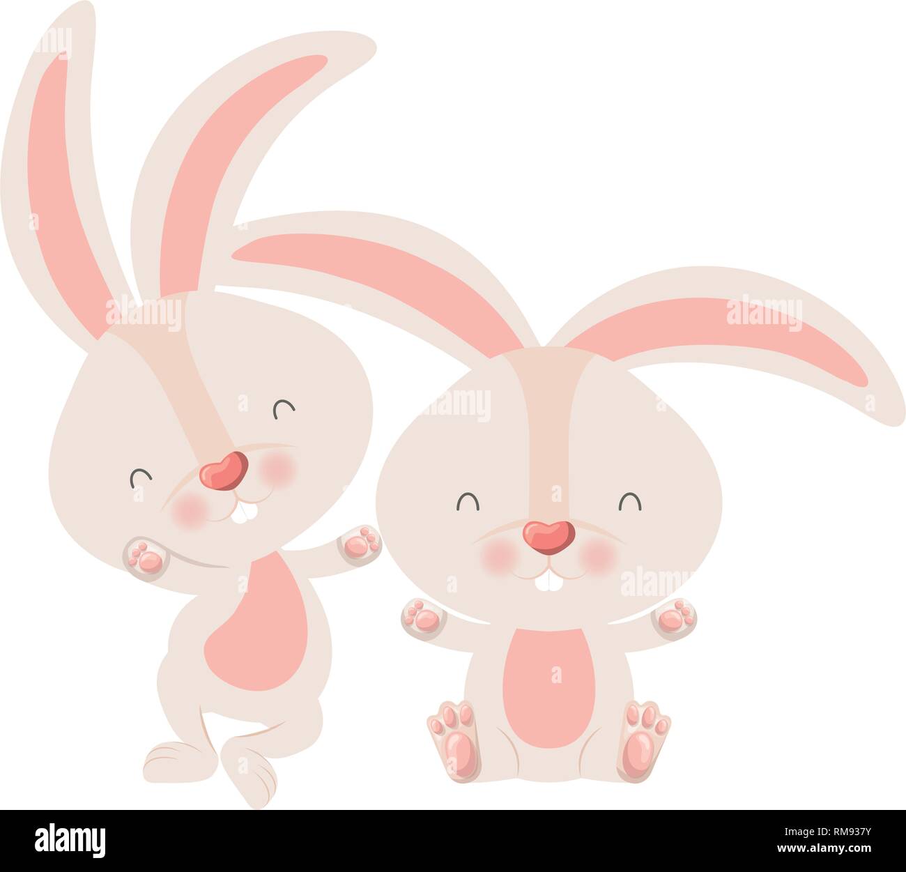 cute rabbits isolated icon Stock Vector Image & Art - Alamy