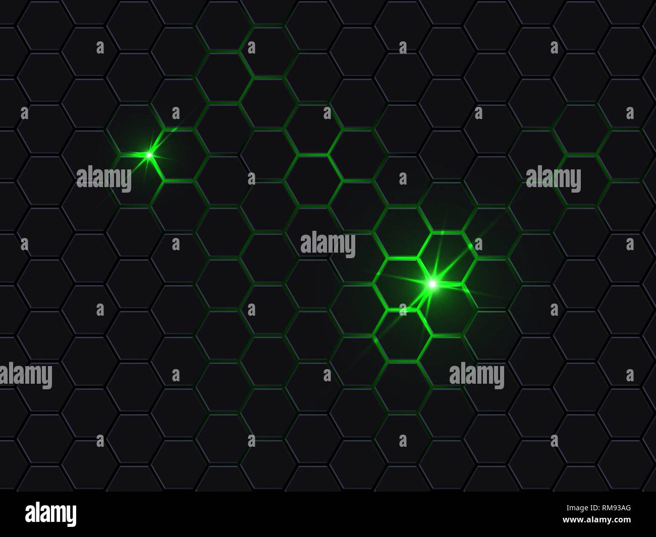 Hexagonal polygon abstract dark background. Stock Vector