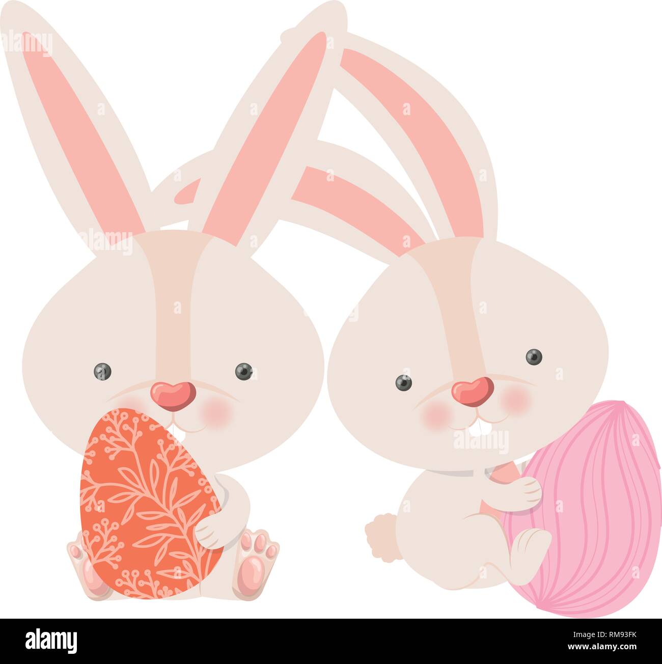 easter rabbits with egg isolated icon Stock Vector Image & Art - Alamy
