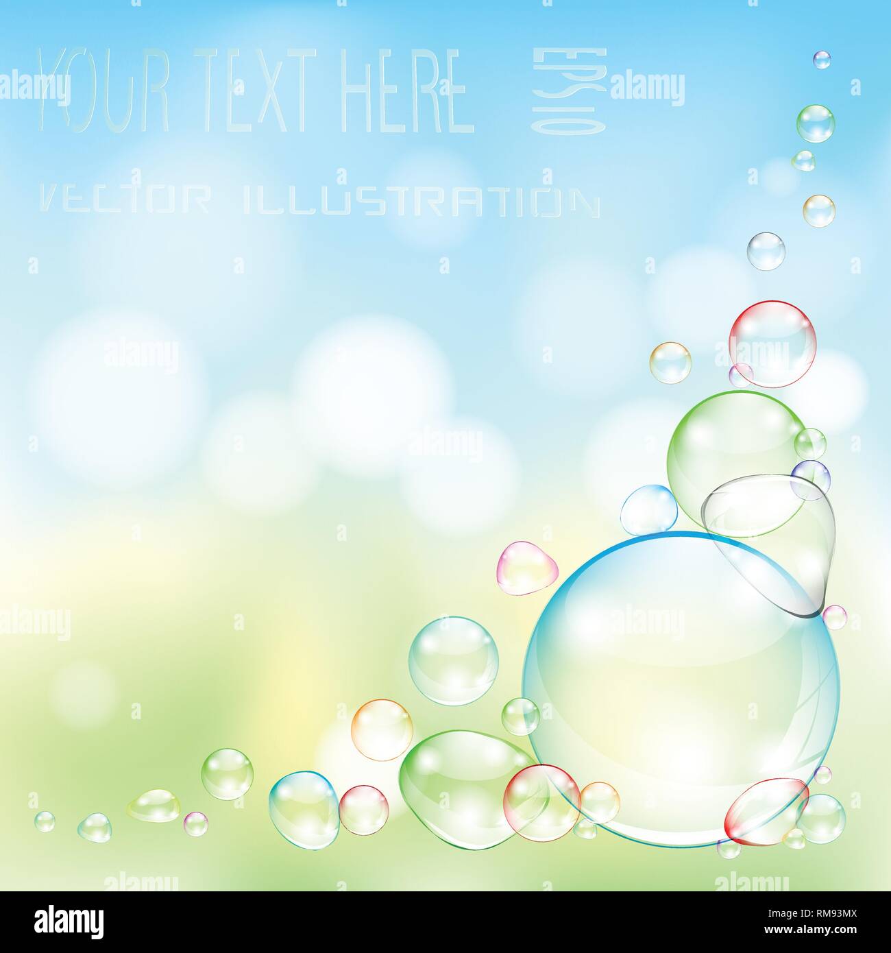Transparent soap bubble on nature background Stock Vector Image & Art ...