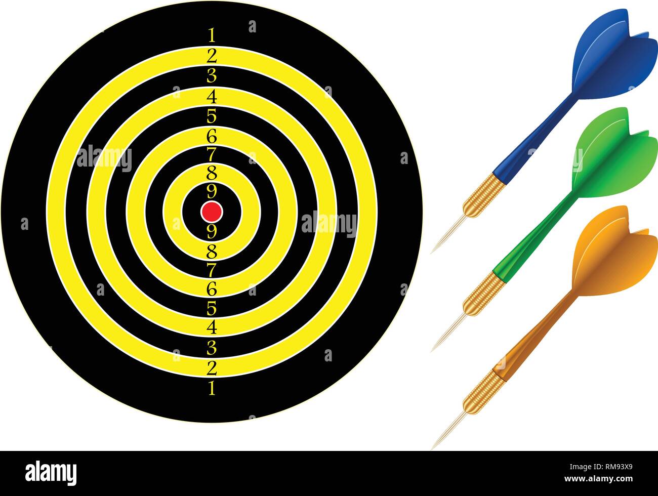 dartboard games play Stock Vector