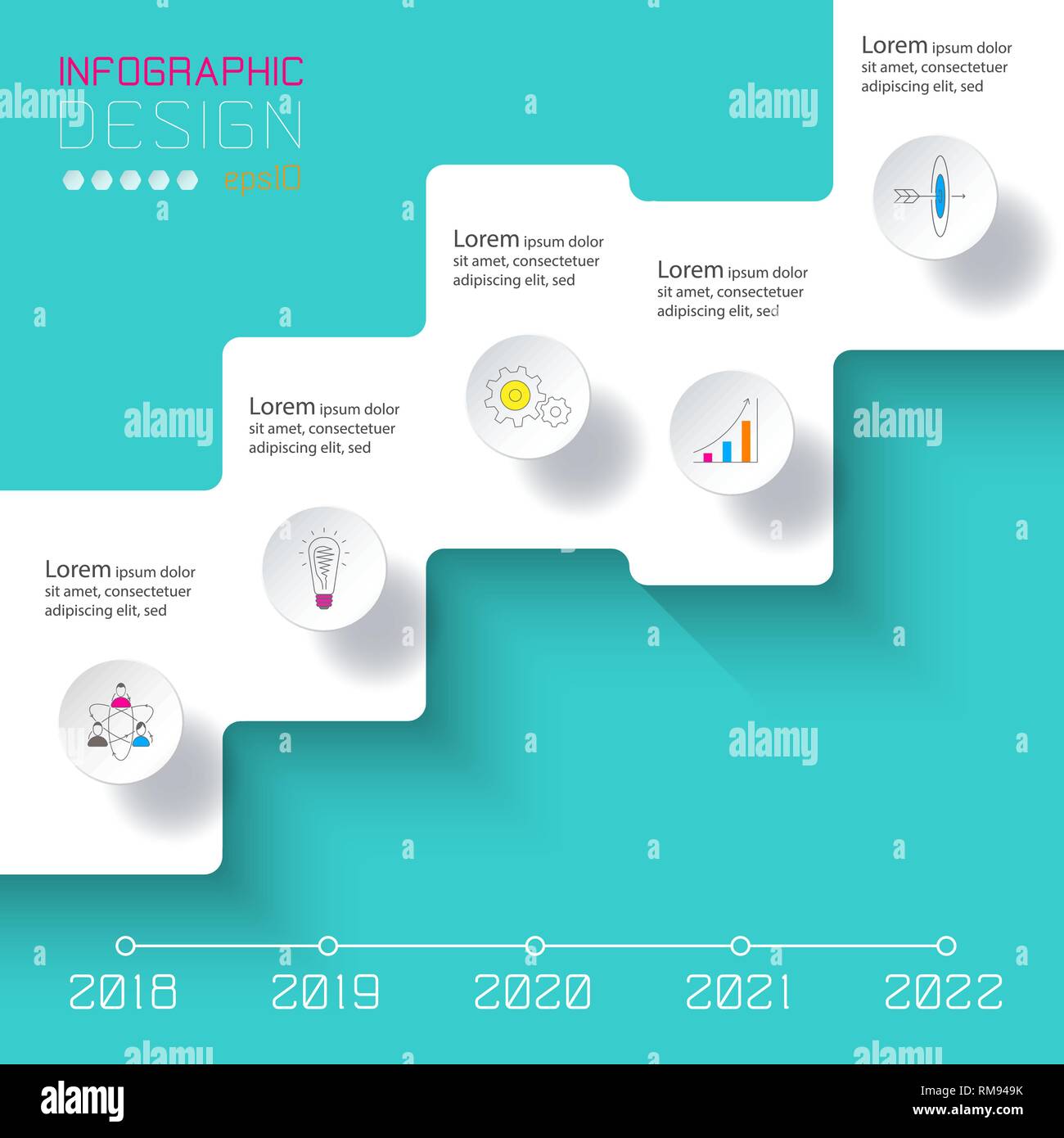 Vector Infographics on time line or steps process Stock Vector Image ...