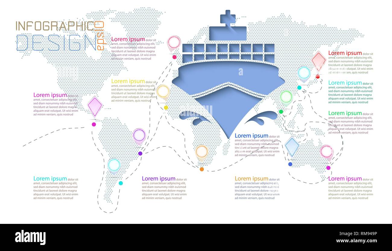 Infographic on world maps communication - Infographic On World Maps Communication RM949P 