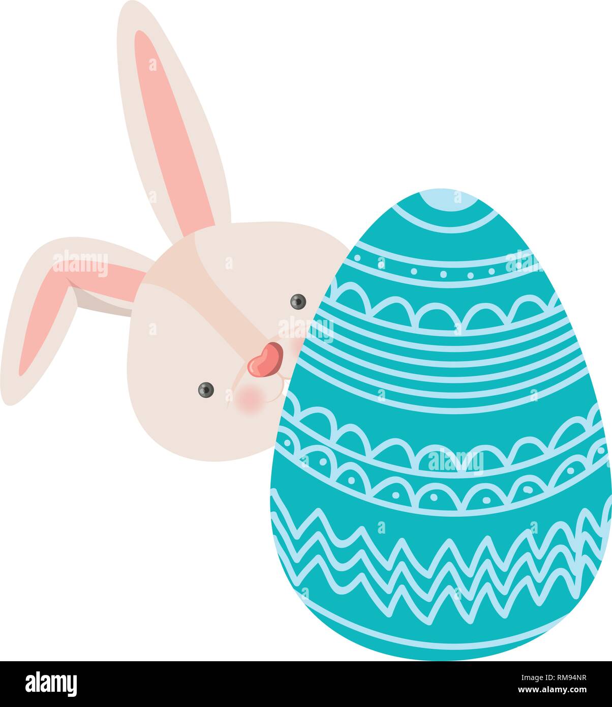 easter rabbit with egg isolated icon Stock Vector Image & Art - Alamy