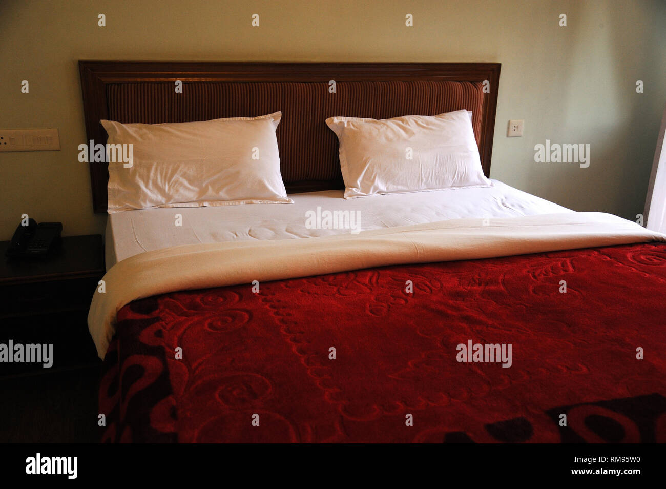 Bedroom of hotel isola di cocco, trivandrum, kerala, India, Asia Stock Photo