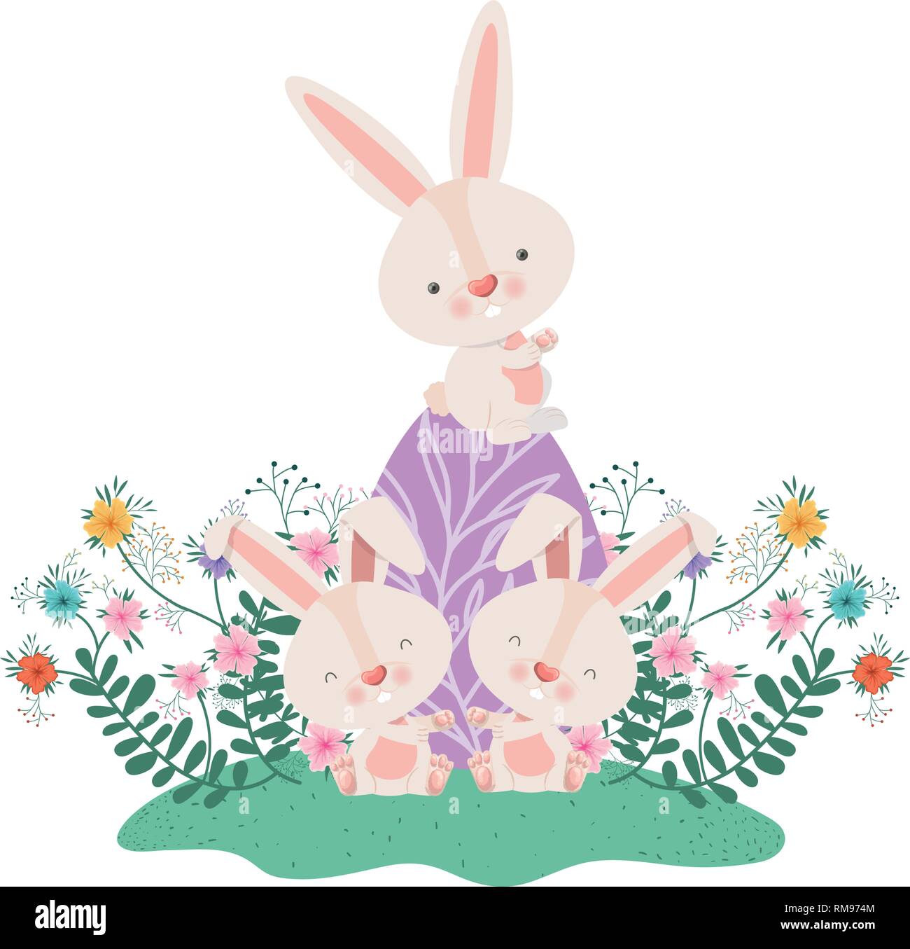 Garland with rabbits Stock Vector Images - Alamy