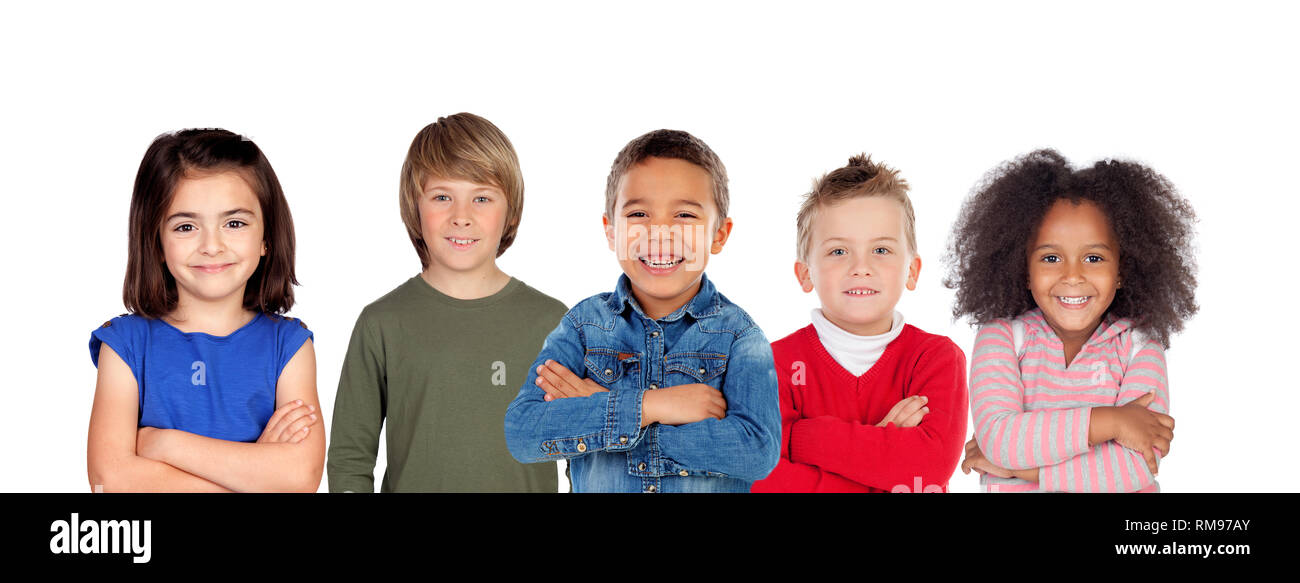 Many children isolated on a white background Stock Photo - Alamy