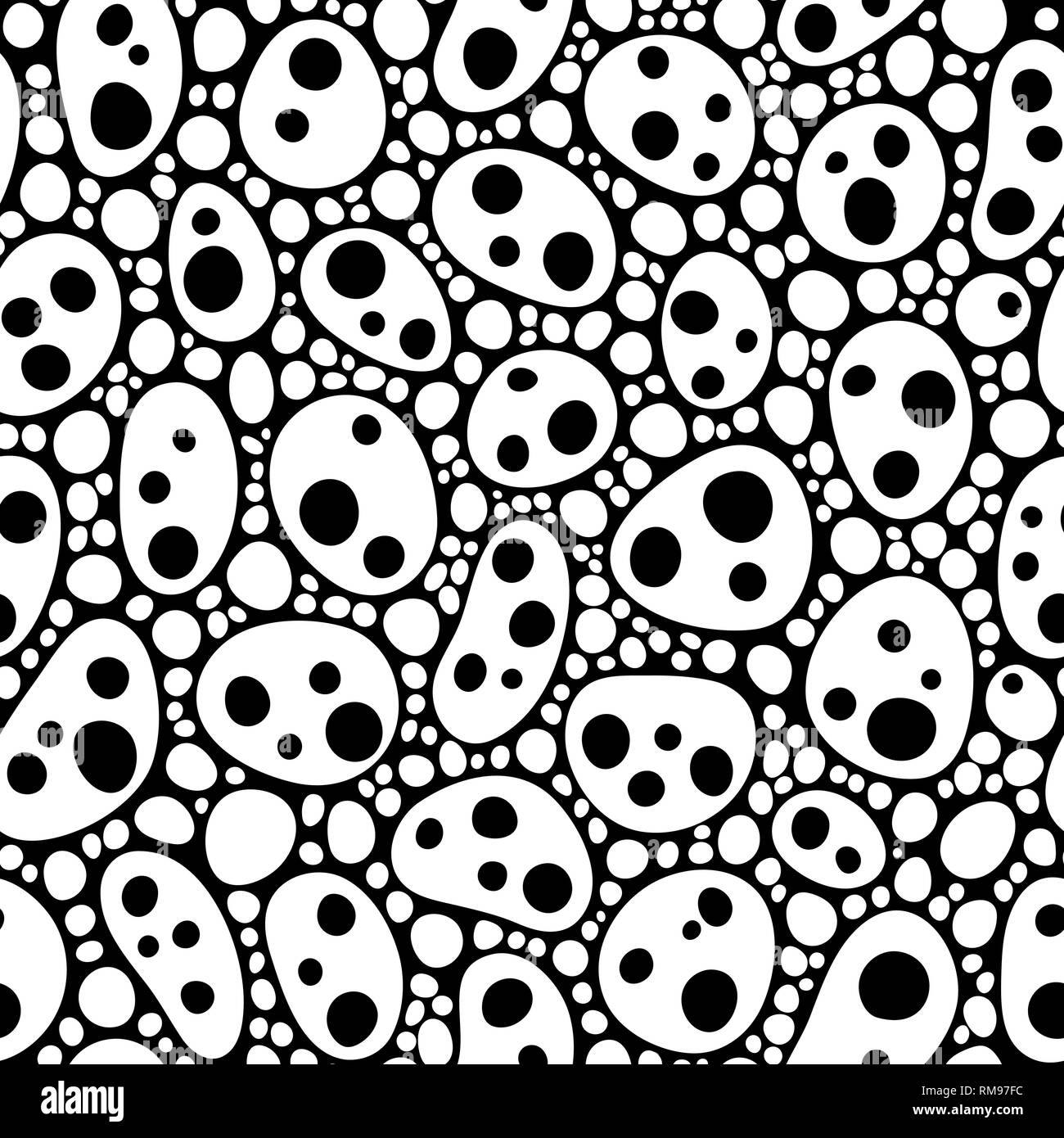 Seamless abstract hand-drawn pattern with doodle style. Black and white ...