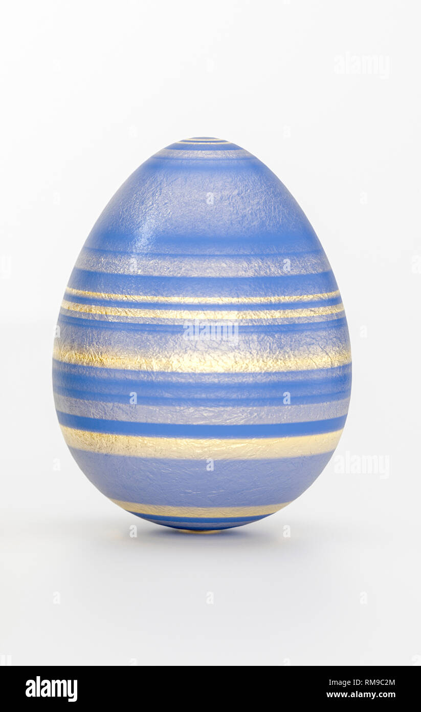 One Easter eggs art concept with striped black golden decoration in  close-up against grey background with copy space Stock Photo - Alamy