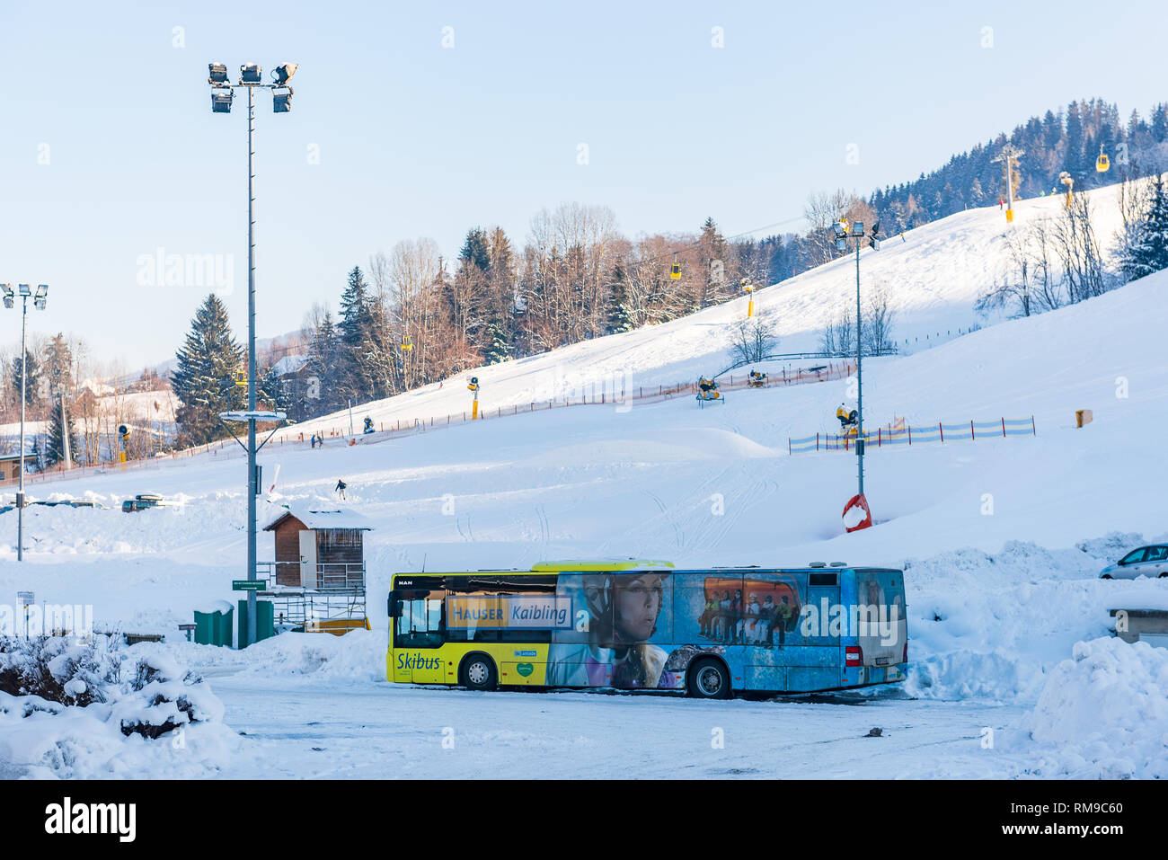 Man Ski Bus At Ski Region Schladming Dachstein Hauser Kaibling