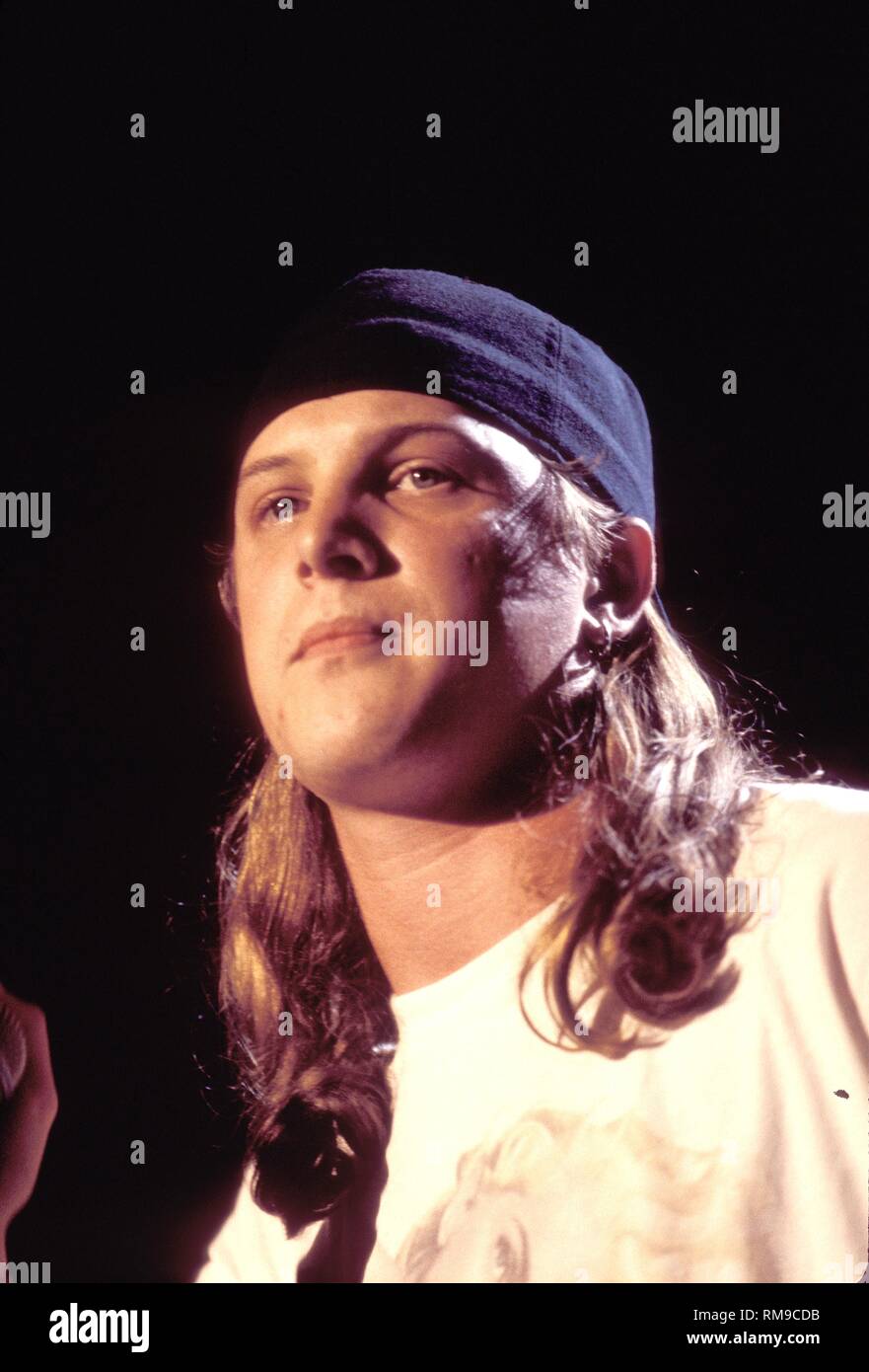 Candlebox vocalist Kevin Martin is shown on stage during a 'live' concert performance. Stock Photo