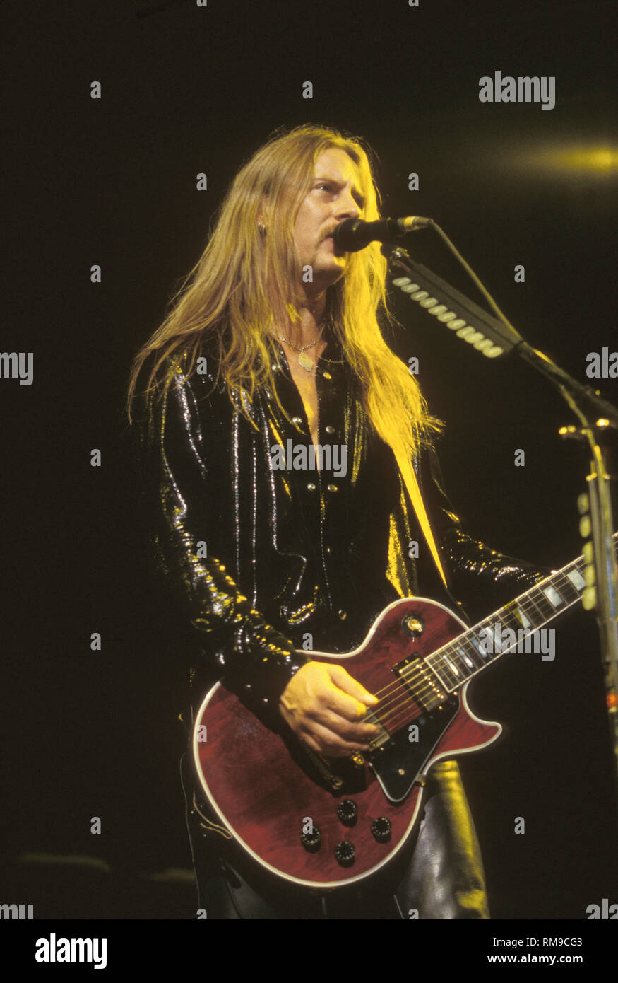 Guitarist, singer, and songwriter Jerry Cantrell, best known for his work with the grunge band Alice in Chains, is shown performing 'live' in concert. Stock Photo