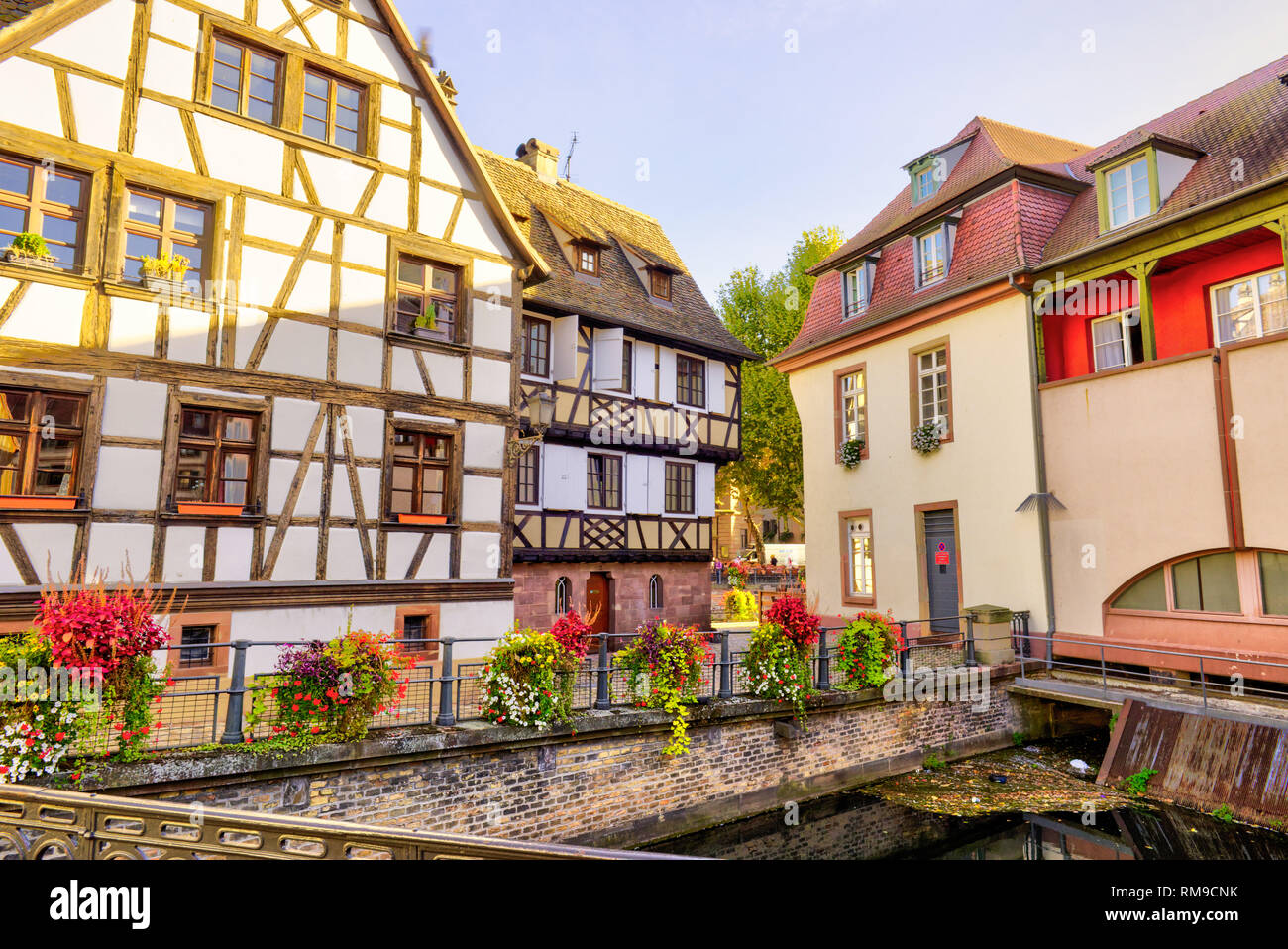 Strasbourg, Alsace, France. Traditional half timbered houses of Petite France. Stock Photo