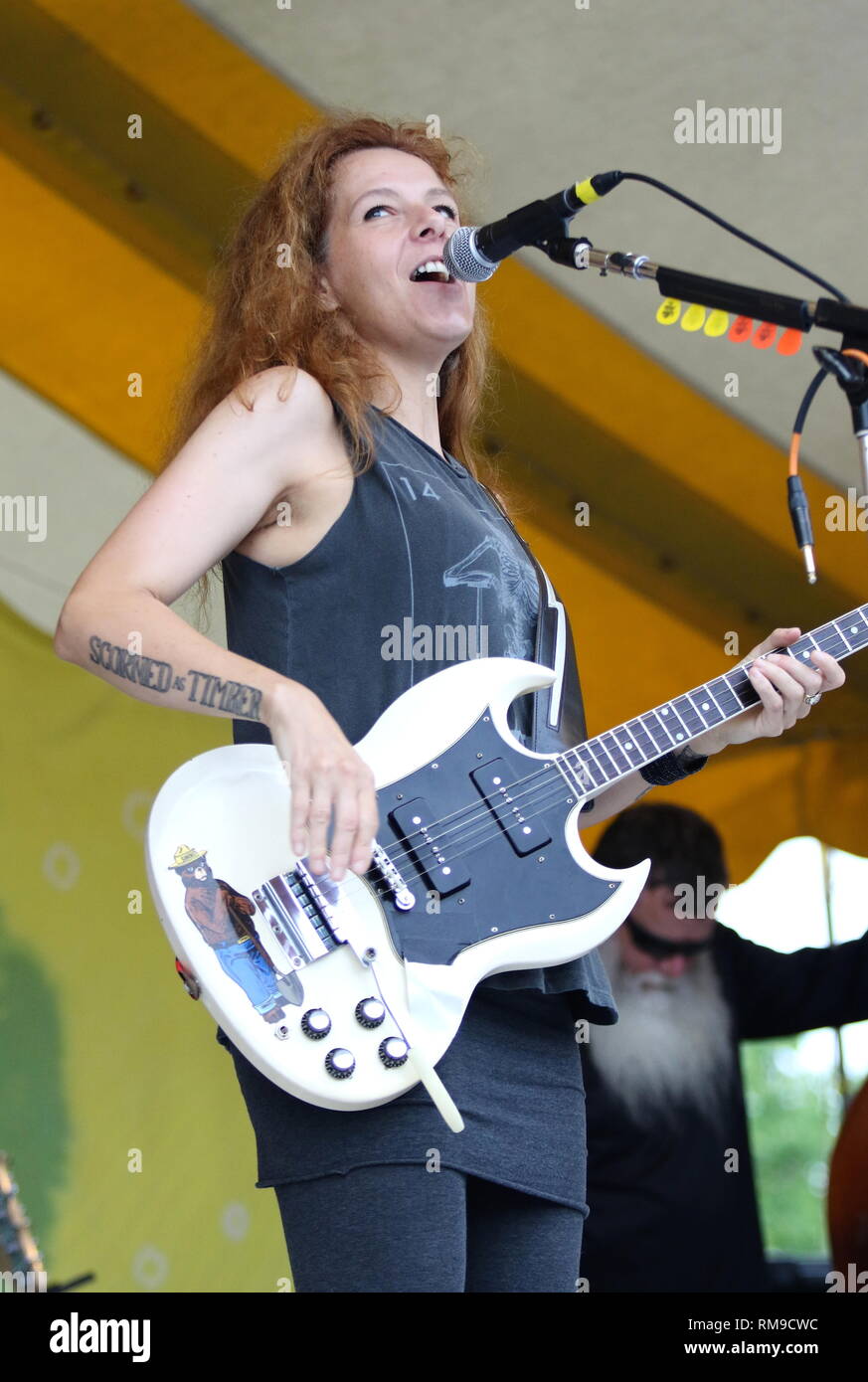 Singer, songwriter and guitarist Neko Case is shown performing on stage