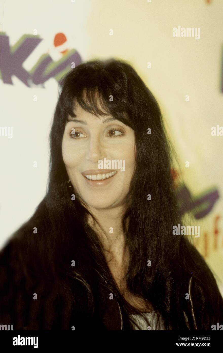 Singer, songwriter, actress and movie producer Cher, born Cherilyn Sarkisian, is shown during a press conference that followed her concert performance. Stock Photo