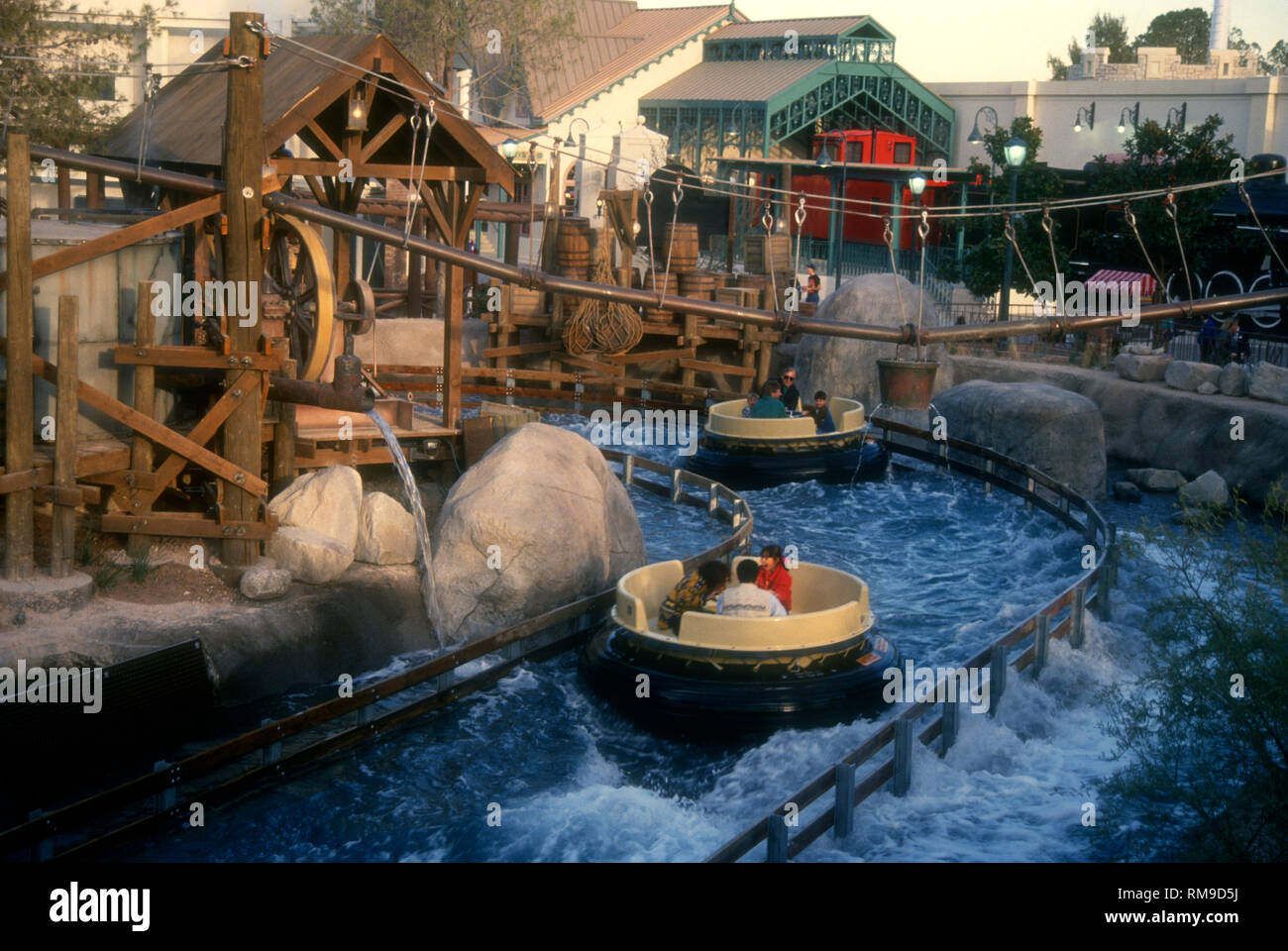 LAS VEGAS, NV - DECEMBER 31: A general view of atmosphere of Grand Canyon  River Rapids ride at MGM Grand Adventures Theme Park on December 31, 1993  at MGM Grand Hotel and