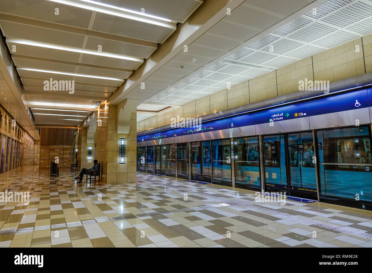Dubai Uae Dec 5 2018 Interior Of Metro Station In Dubai