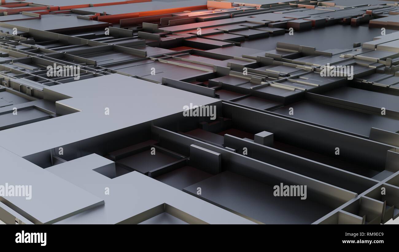 3d render Abstract Technology Background With Cubes Stock Photo - Alamy