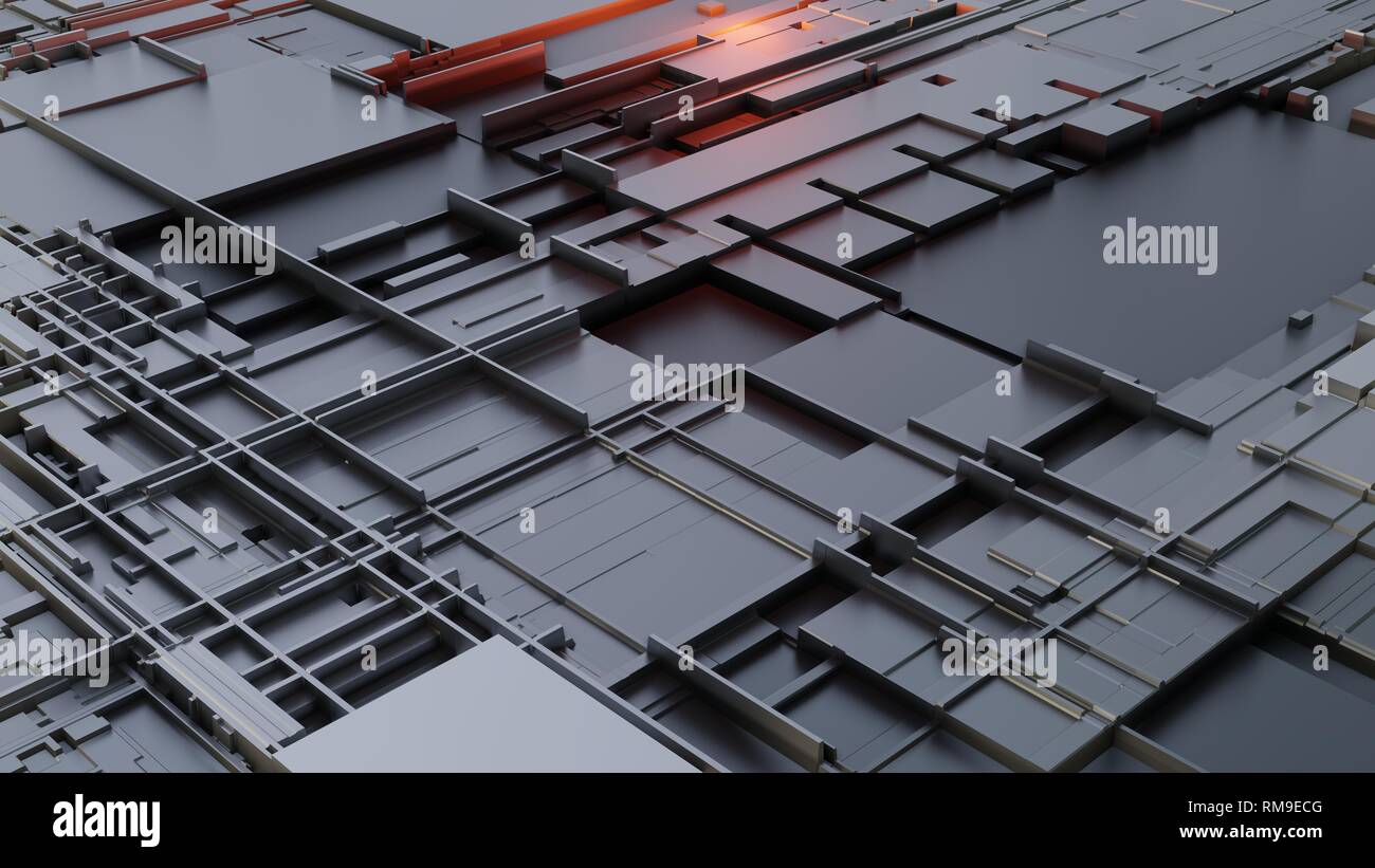 3d render Abstract Technology Background With Cubes Stock Photo - Alamy