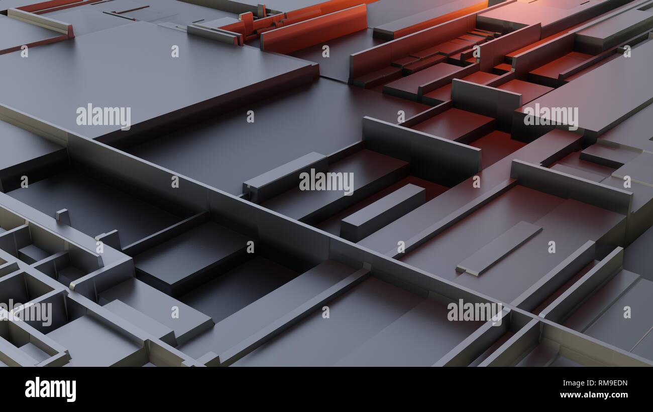 3d render Abstract Technology Background With Cubes Stock Photo - Alamy