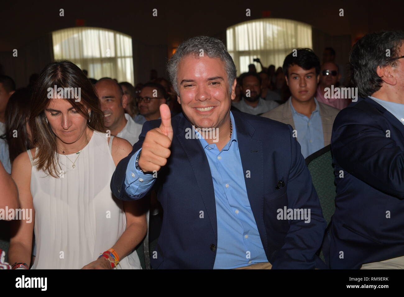 MIAMI, FL - JULY 14: Colombian President Ivan Duque visits Miami on July 2018   People: Iván Duque Márquez Credit: Hoo-Me.com / MediaPunch Stock Photo