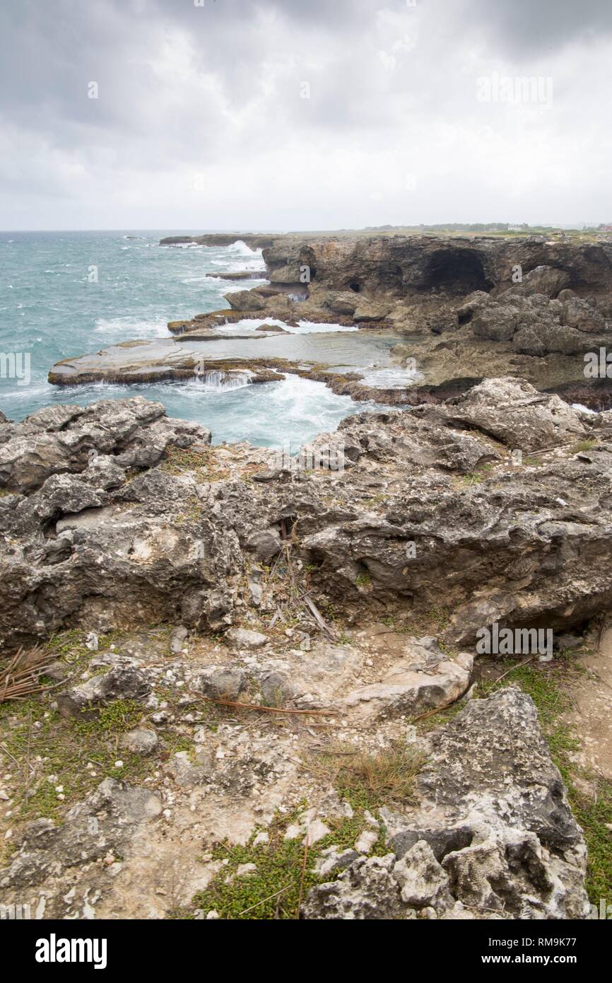 Atlantic shoreline in Barbados North of the island Stock Photo - Alamy