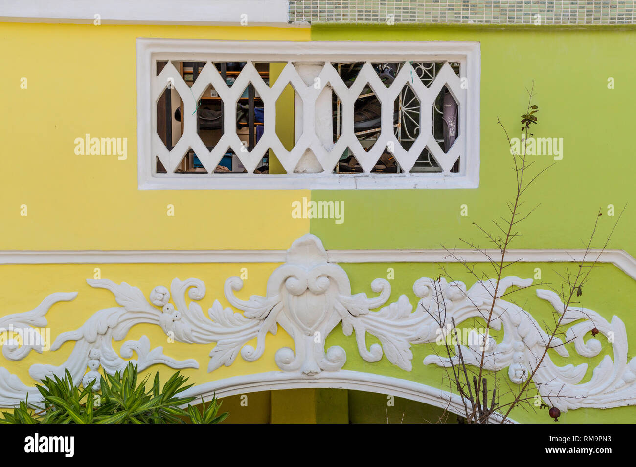 Stilt House, Beachside Villa, East Coast Road, Joo Chiat District, Singapore. Stock Photo